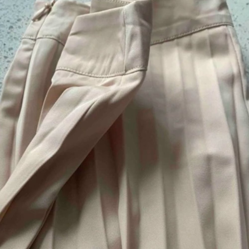 Beige cream Boho Pleated Palazzo Wide Pants - Picture 6 of 6